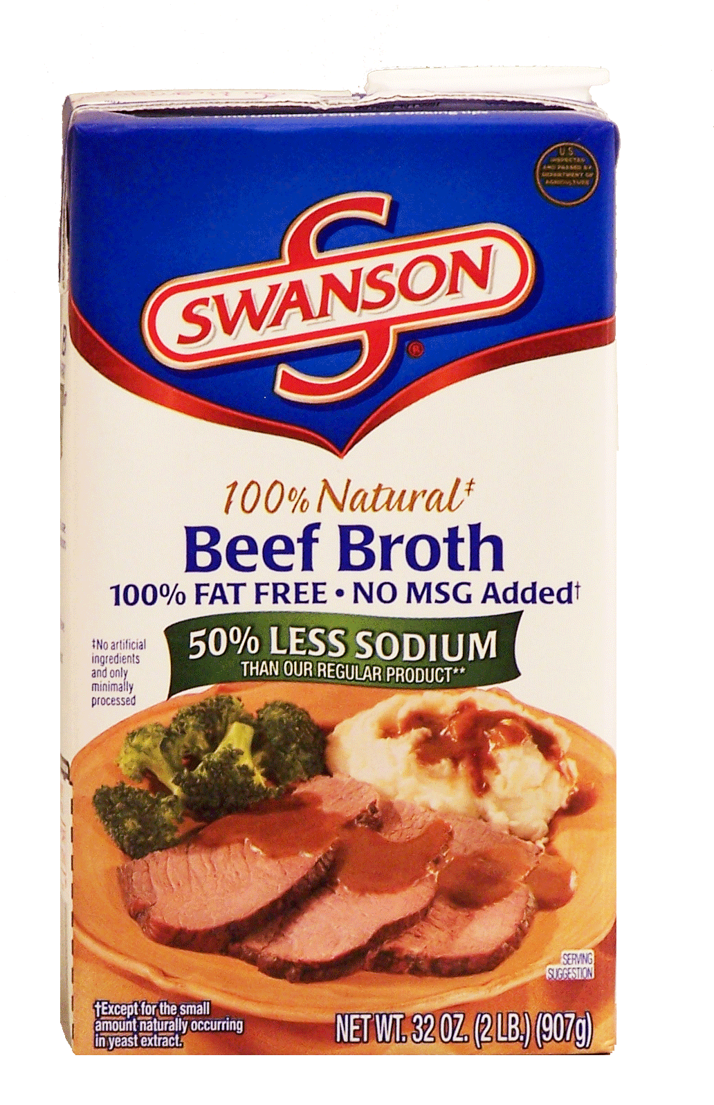 Swanson 100% Natural beef broth, 100% fat free, 50% less sodium Full-Size Picture